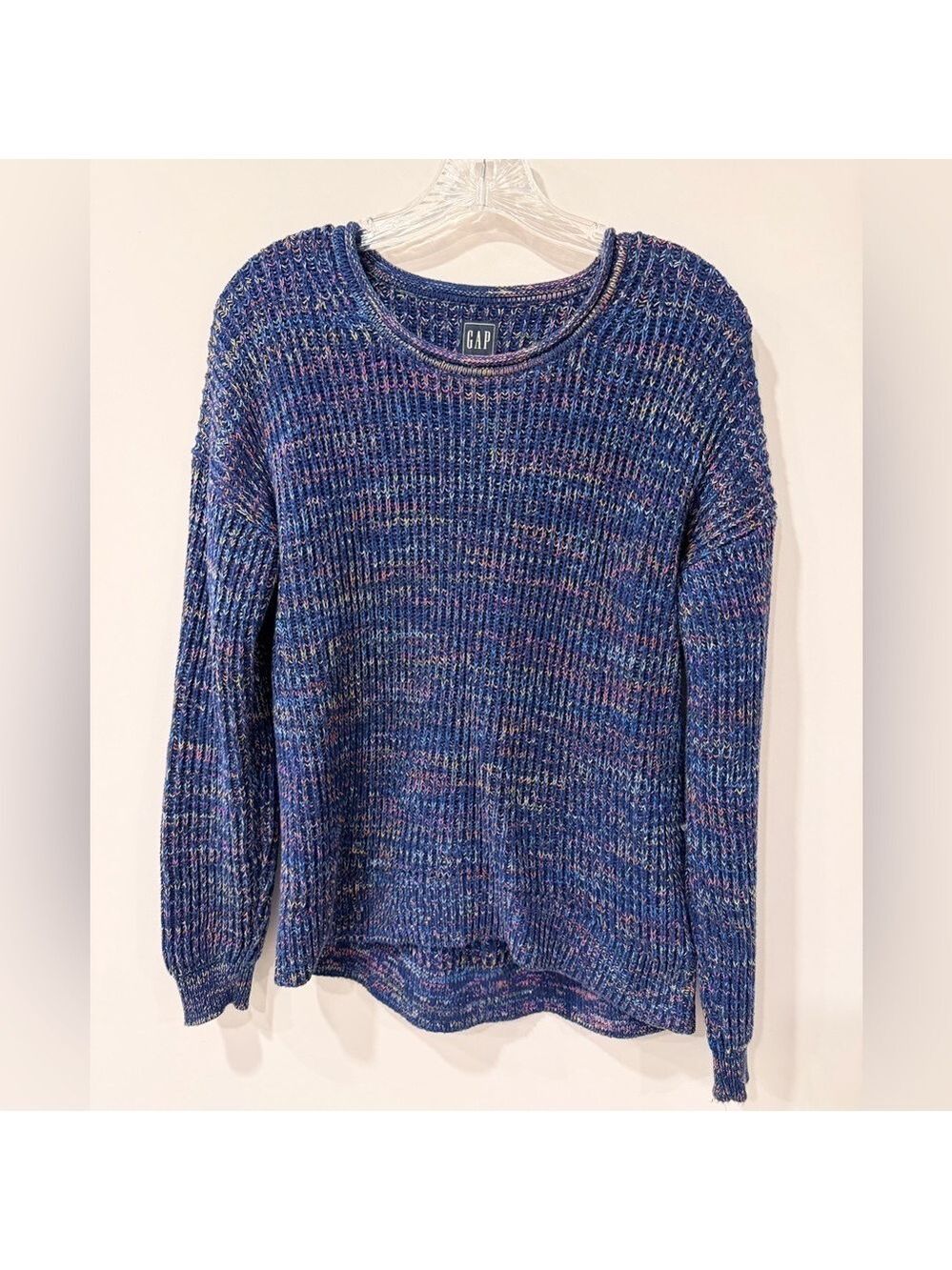 GAP 100% Cotton Rollneck Shaker Sweater Northern Lights Multicolor Small
